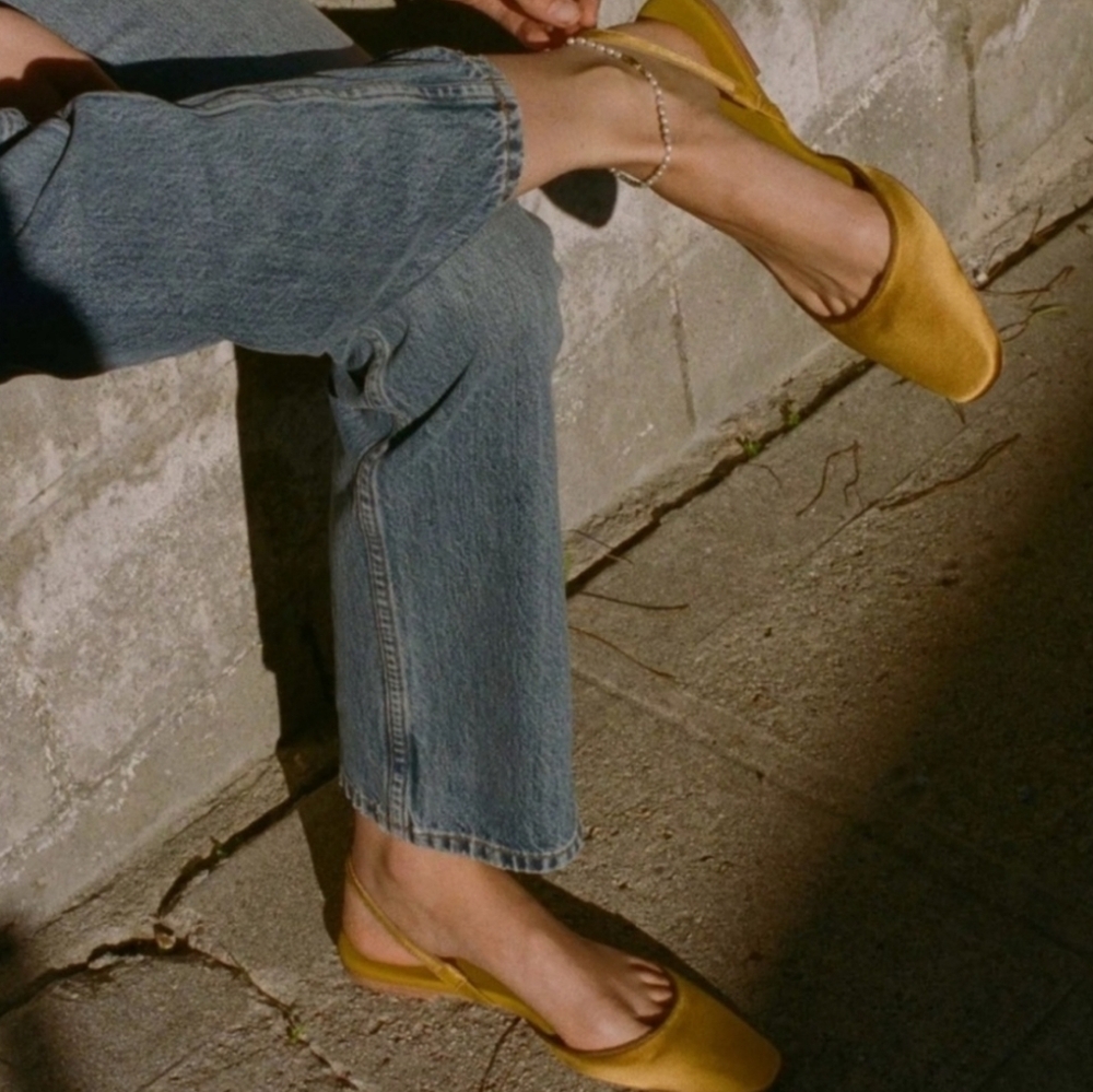 Doen Yellow Slingback Flats